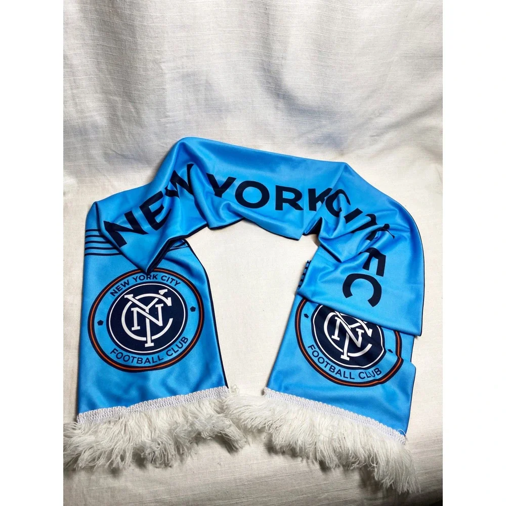 New York City FC *Lot of 2* NYCFC Soccer Scarves Blue Navy White Reversible